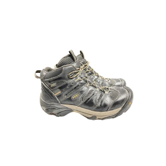 Keen Boots Mens 10.5D Black Leather Steel Toe Waterproof Lace Up Boots - Picture 1 of 9